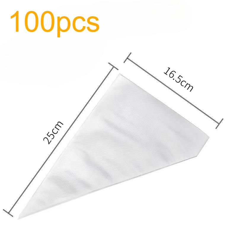 100pcs Thick Disposable Piping Bags, Durable & Reusable – Essential Cake and Dessert Decorating Tools for Home Bakers