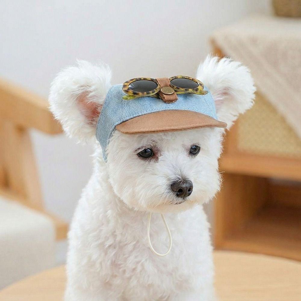 Adjustable Dog Visor Hats Denim Cap Puppy Baseball Cap Pet Sun Protection Hats  Summer Season