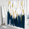 Abstrakter Schwarz-Gold Duschvorhang für schicke moderne Badezimmerdeko, Graffiti Retro Stoffduschvorhang, 180X180Cm
