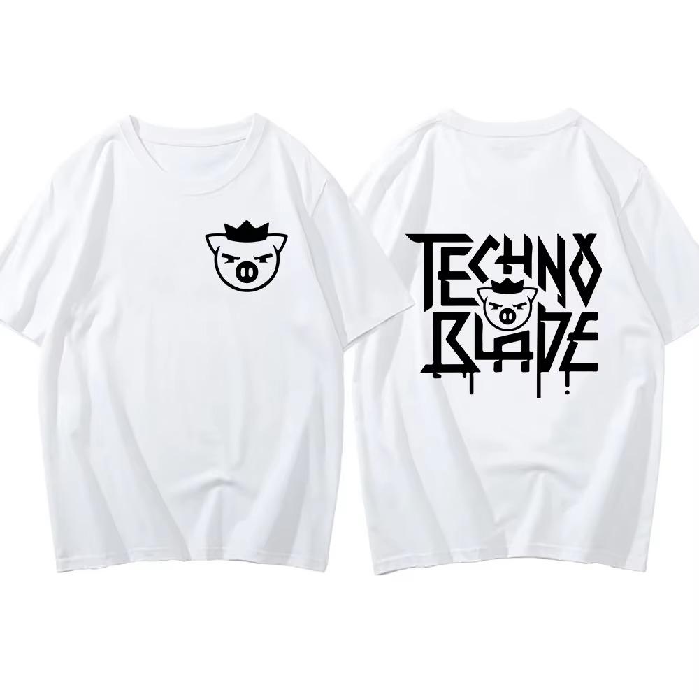 Hand Tour Technoblade Casual Cartoon Graphic T-shirts Men Women Harajuku Vintage Summer Short Sleeve Shirt Streetwear Tops Tee