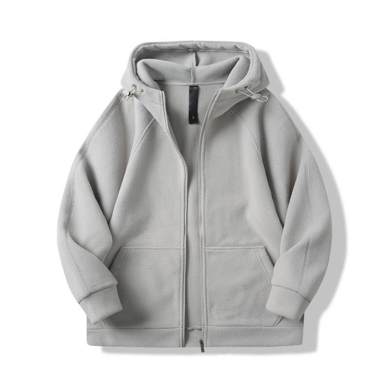 Double-sided Polar Fleece Zipper Hooded Jacket Casual Long-sleeved Jacket Sweatshirt for Men and Women