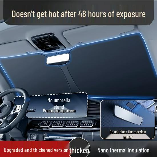 

Car Windshield Sunshade Umbrella: Heat Insulation & Protection Silver Coating Sunshade Technology Universal Fit
