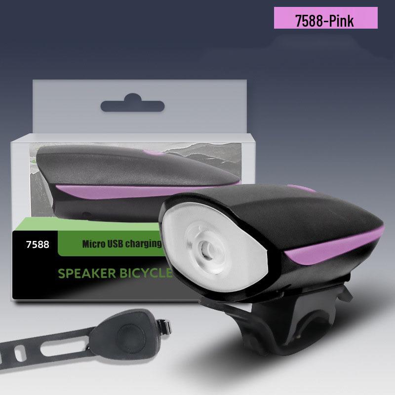 

7588 USB Перезаряжаемый Велосипедный Передний Фонарь и Электрический Звуковой Сигнал Комбо