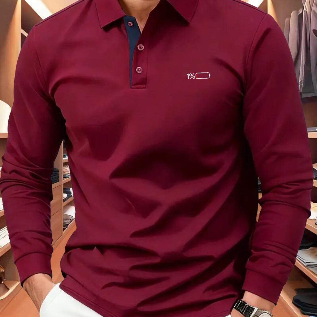 Men's Outdoor Golf & Equestrian Casual Long-Sleeve Polo Shirt,Breathable and Comfortable,Suitable for All Seasons, Can Be Worn As an Inner