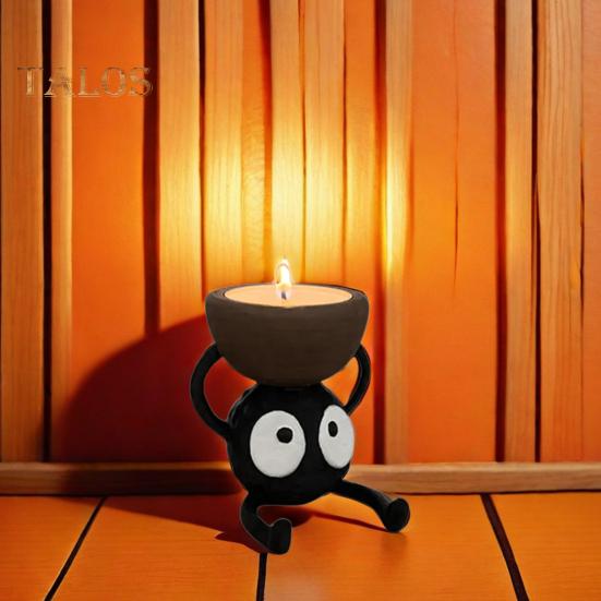 Cartoon Briquette Elf Ghost Candle Holder 3D Printed Tealight Candle Stand Candlestick Tray Centerpiece Desktop Decoration Ornament