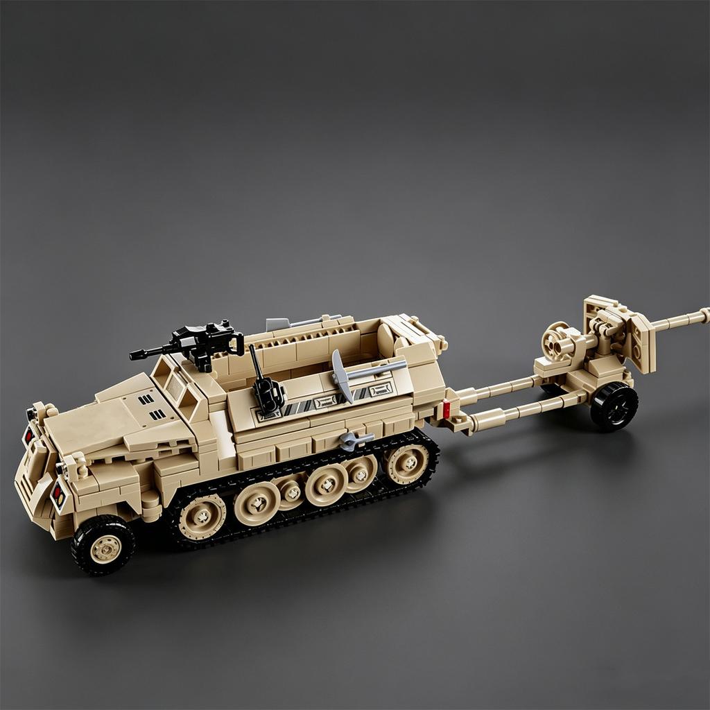 MOC Figurine Toy tank transport vehicle half track armored vehicle puzzle assembly building block car truck Sd.Kfz.251