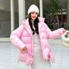 2022 Women's Korean Style Mid-Length Hooded Cotton Jacket - Winter New Thickened Loose Glove Style Outerwear