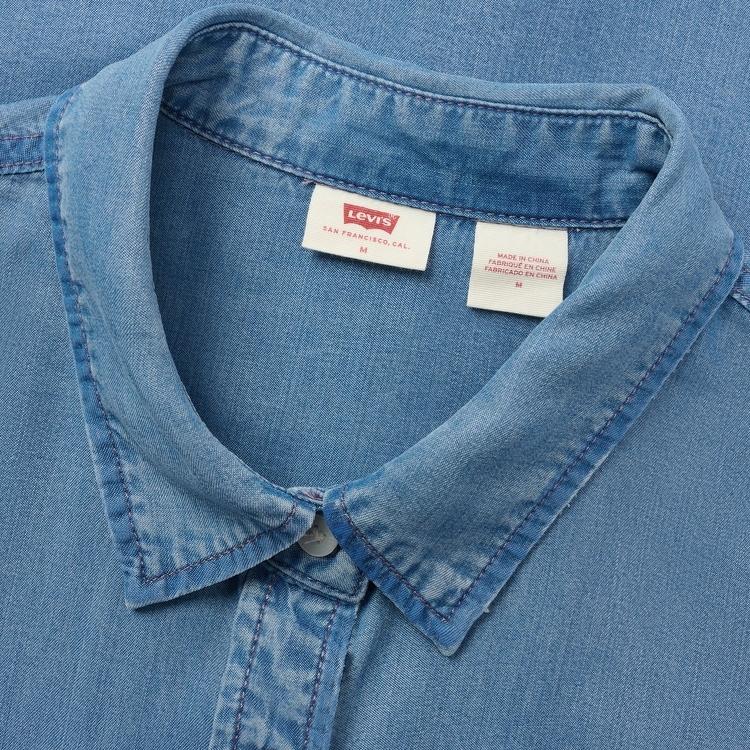 Levis Cool Series Casual Versatile Loose Fit Long Sleeve Shirt Women Shirts Blue 002Z2-0001