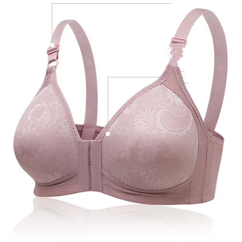 Sutien Mare cu Nasture Frontal Sexy Respirabil Stil Subțire Fără Sârmă Lenjerie Femei Tip Ajustare Convergență Simplu Casual Imprimeu Brodat Modă
