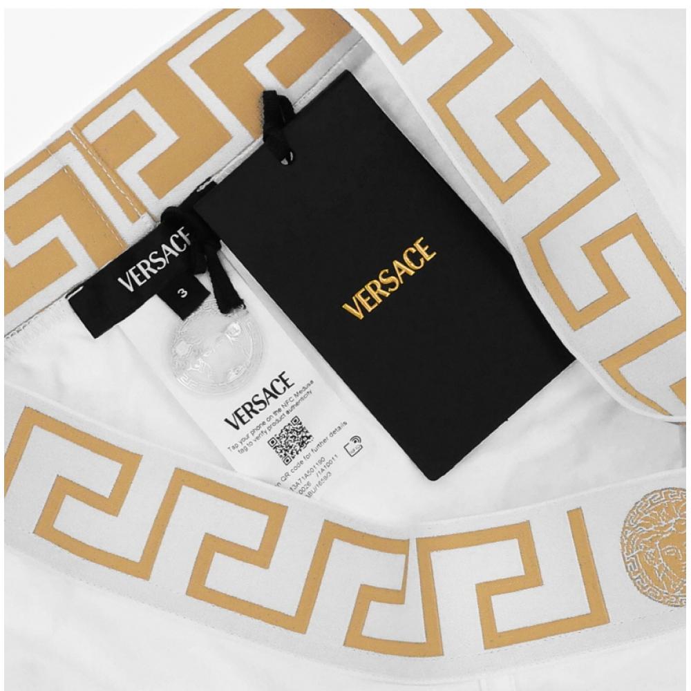 Versace Au10026 1a10011 A81h Greca Border Low Rise Mens Underwear