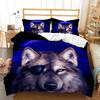 3D Print Wolf Animal Moon Bedding Set Duvet Set Single Double Bed King Size Bed Set Adult Boys Bedroom Duvet Cover Pillow Case