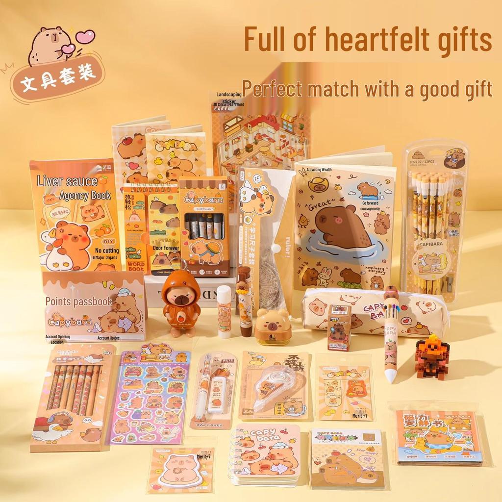 Cute Capybara Stationery Set - Luxury Souvenir & New Year Gift for Primary Students