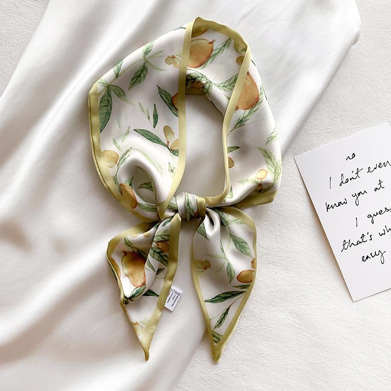 New Korean Style Decorative Thin Narrow Striped Small Scarf for Women's Hairband Decorative Scarf with Long Ribbon Scarf for Women