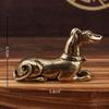 Cross-Border Small Wealth Tea Pet Brass Big Dog Ornament Chinese Style Craft Copperware Twelve Zodiac