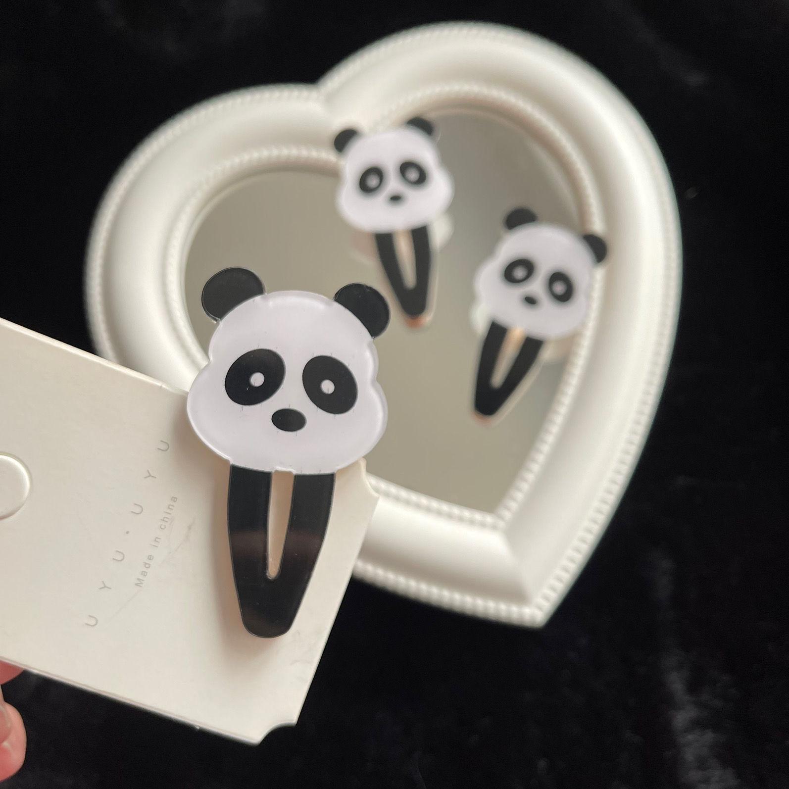 

Очаровательная заколка для волос в виде сердца панды - Милая мультяшная заколка-уточка для студентов