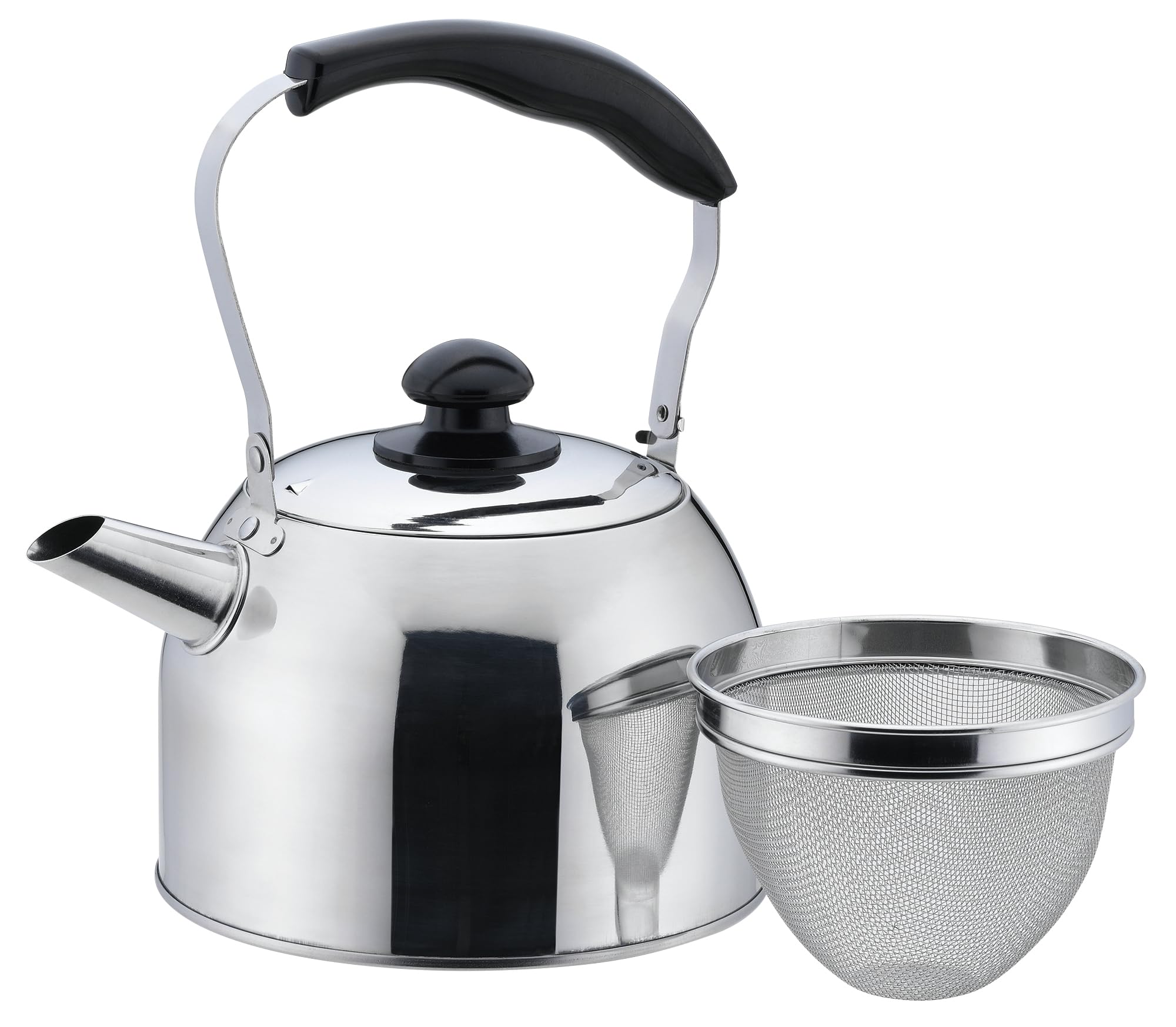 Pearl Metal with Tea Stainless Barity Wide-Mouth Kettle, 3.0L, Strainer, Steel, HC-675