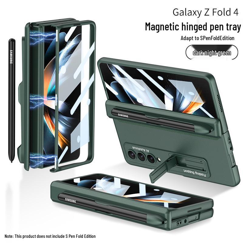 Samsung Z Fold4 Magnetic Pen Slot Case with Full Hinge Coverage and Film Protection