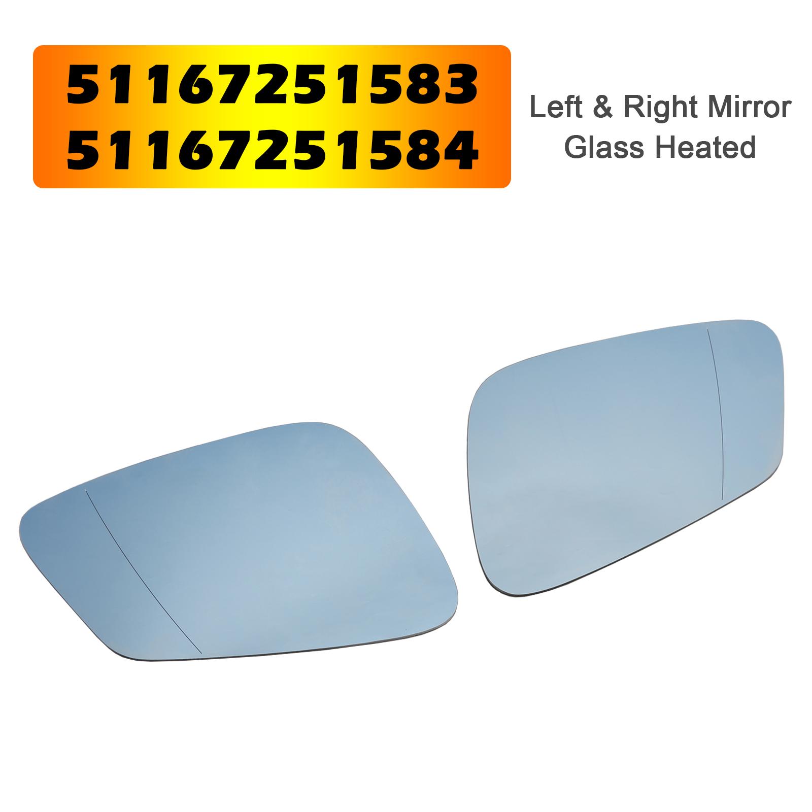 

Left & Right Mirror Glass Heated for BMW 5 6 7 series 51167251583 51167251584