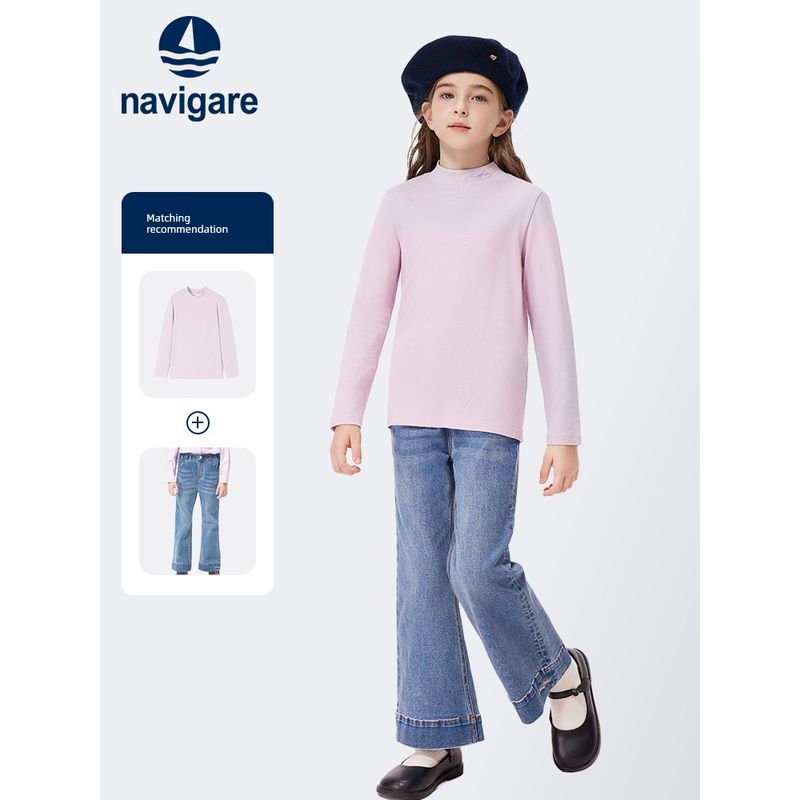 Navigare Italian Small Sailboat Children's Outerwear Base Layer 2026 Long-Sleeve T-Shirt for Boys and Girls