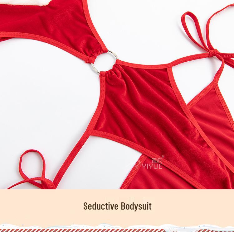 Yi Yue Lingerie Christmas Lace-Up Sleepwear Temptation Role Play Set 8344