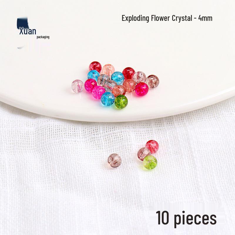 Ancient Style Exploding Flower Crystal Loose Beads for DIY Jewelry and Tassel Crafts