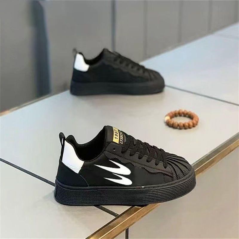 Shell autumn new leather soft sole comfortable and lightweight new Chinese color matching casual shoes 39