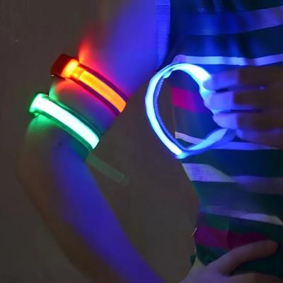 1PC Glowing Bracelets LED Luminous Arm With LED Reflective Bracelet Adjustable Running Armband For Runners Joggers