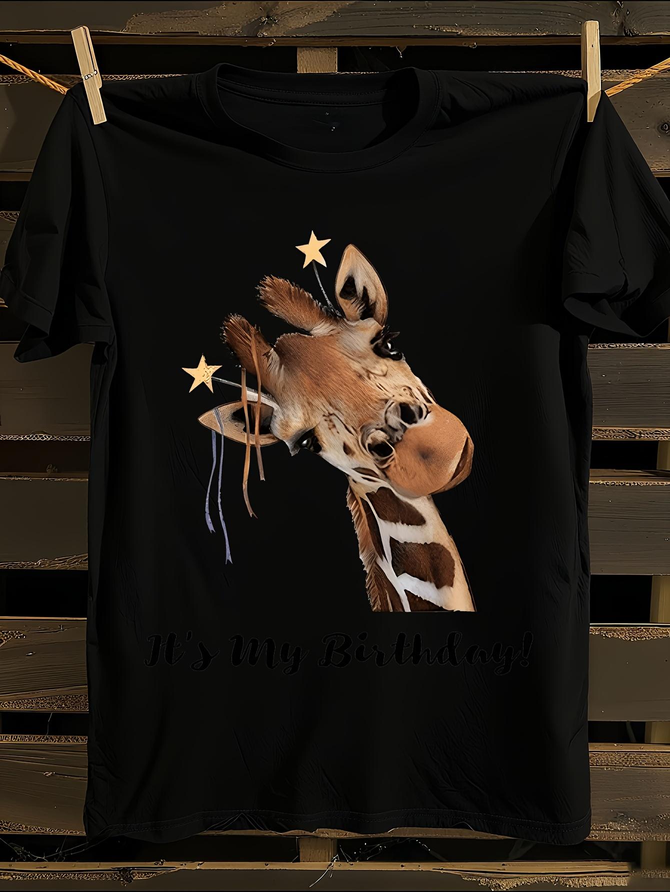 s Giraffe Birthday Party Tshirt XL