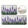 Lavender Flower Print Kitchen Rug, Non-Slip Cushioned Comfort Standing Mat, Heavy Duty Floor Carpet for Home Sink Laundry