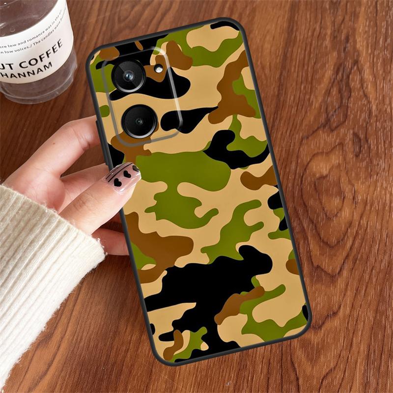 Military Army Camouflage Pattern For Realme 10 11 12 13 14 15 Pro Plus C65 C71 C75 C55 C63 C61 C53 C67 C35 GT6 GT7 Pro Case