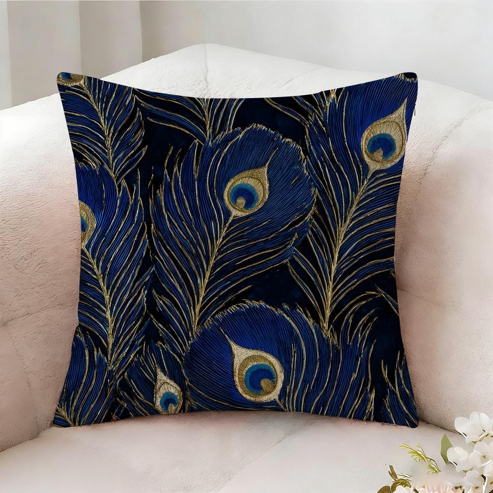 Peacock Texture Pillow Case Pillowcase Doublesided Printed Sofa Cushion Bedroom Headboard Pillow