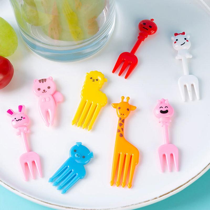 Bento Sebze Tabakları Sevimli Mini Yürümeye Başlayan Çocuk Meyve Çatalları Kürdanlar