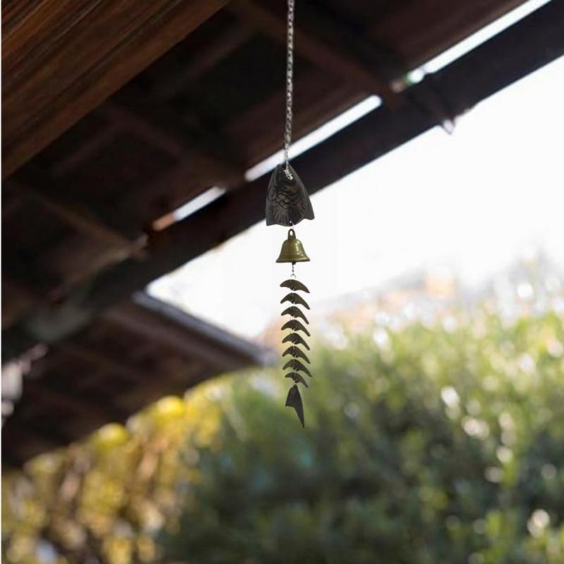 Metal Wind Chimes Fish Bone Windchime Hangable Metal Decorations Vintage Wind Chimes For Porch Yard Patio Balcony Garden Women