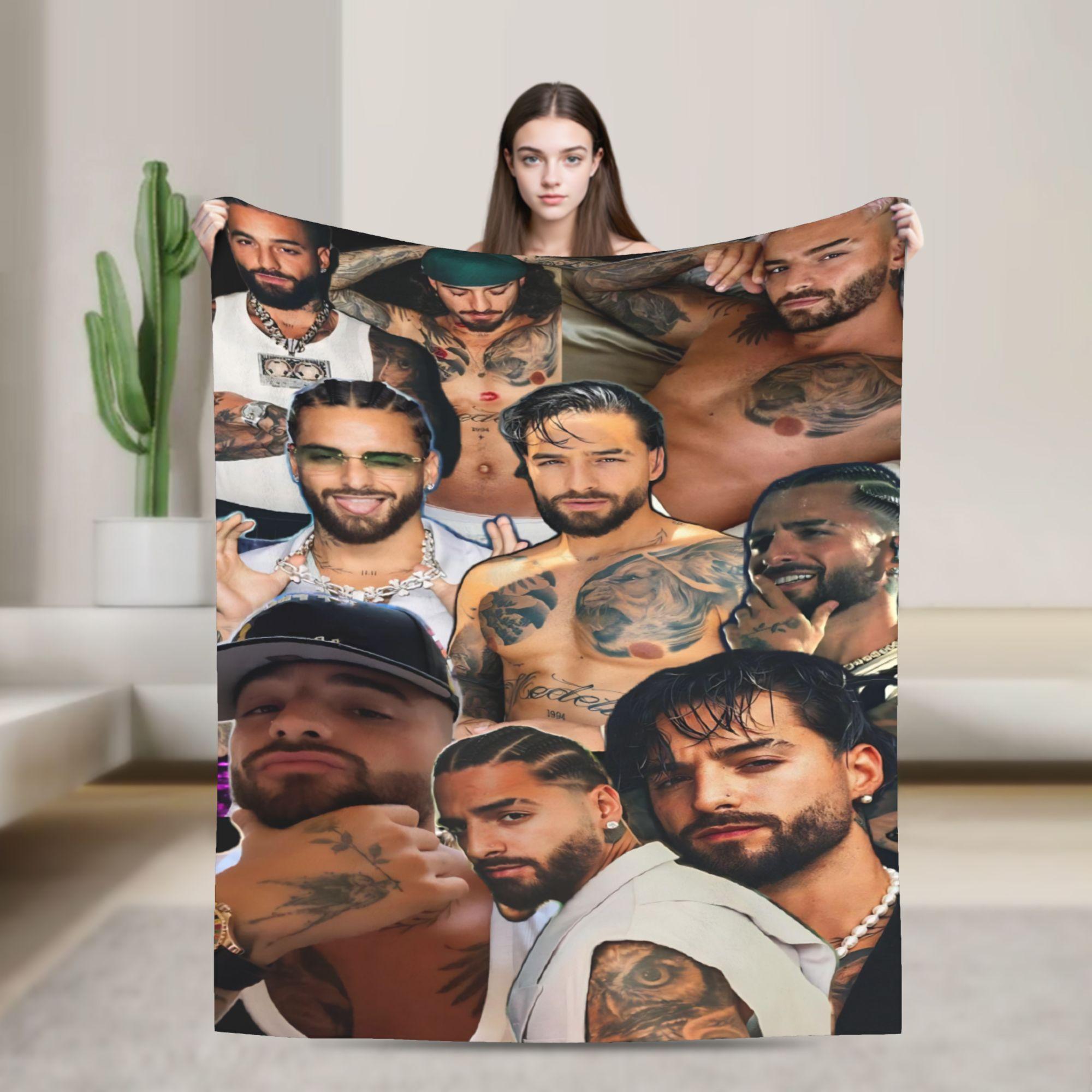 

Maluma Colombian Singer Photo Collage Blankets Camping Flannel Throw Blanket For Bedroom Soft Warm Custom Quality Bedspread Gift 75cmx90cm