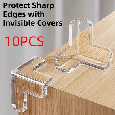 10Pcs Easy-to-Peel Tab Corner Protectors Pre-Taped Adhesive Edges Safety Bumpers  Sharp Corners