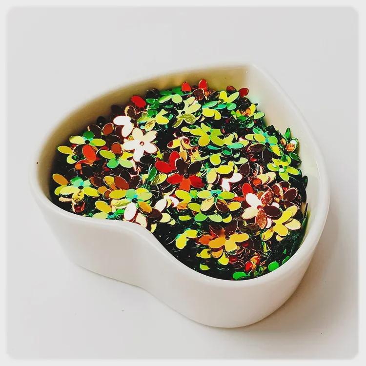 Yaleduo 10mm Wklęsła Koralik Śliwkowy Pięciopłatkowy Cekin do DIY Kostiumów Dziecięcych i Haftu.