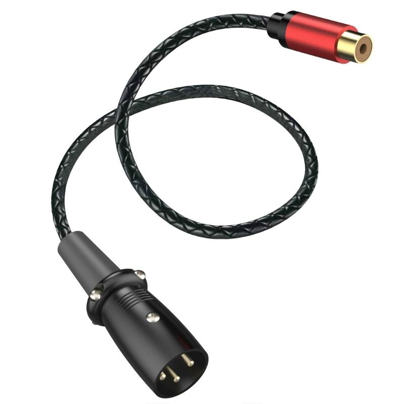 XLRs Male To RCAs Female Sound Adapters Cable Gold Plated Connectors Flexible PU Jackets Metal Housing For Professional Studio Equipment