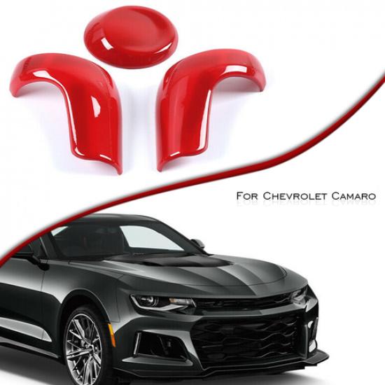 Red Gear Shift Knob Head Decor Cover Trim For Chevrolet Camaro 2016+ Accessories