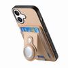 For iPhone 16 Case with  AirTag Holder Detachable Card Slot Leather + TPU + PC Phone Cover