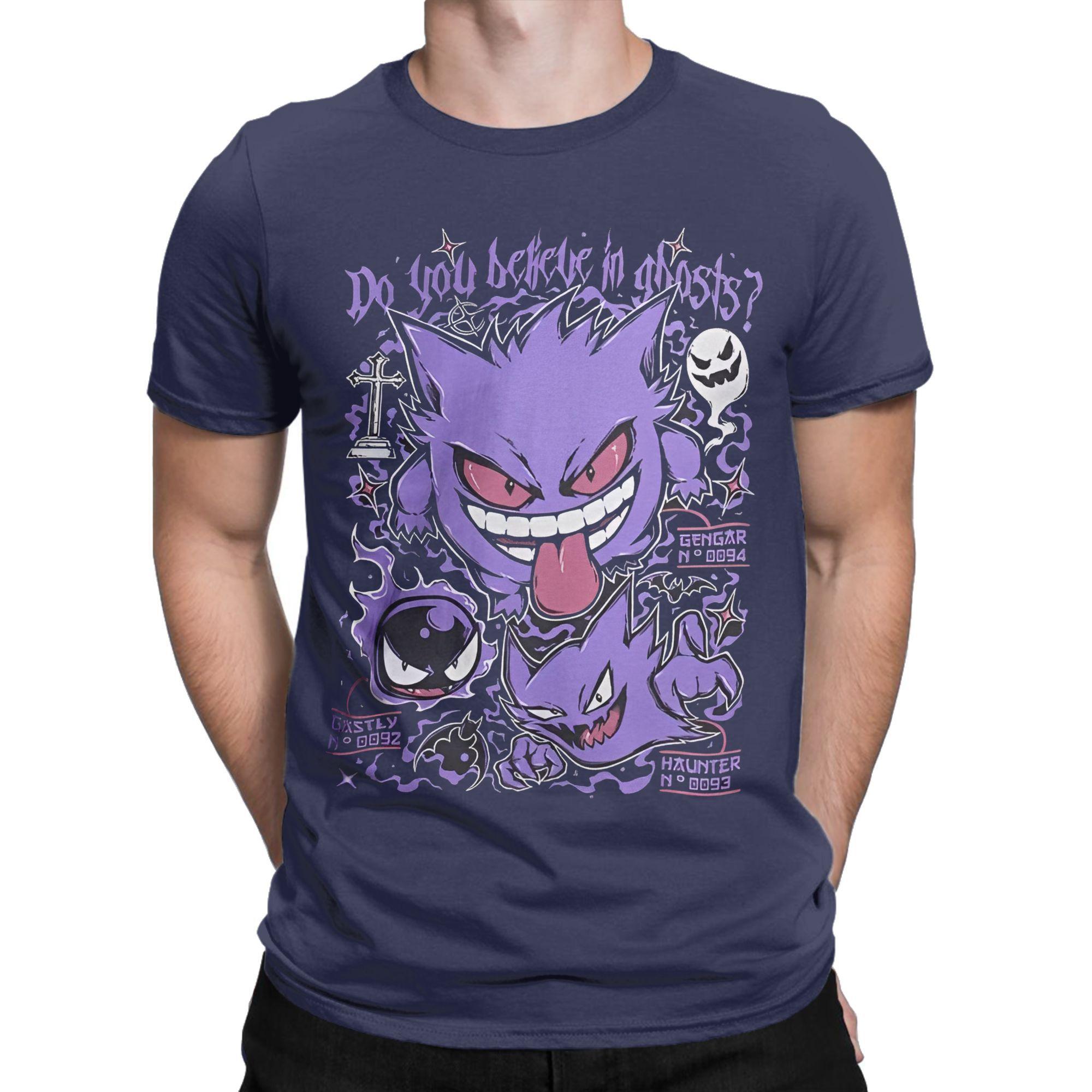 Comfortable season Ghost Gym T-shirt voor Heren Katoenen T-shirt Gengar Kaiju Japanse Stijl Zak T-shirt Korte Mouw Kleding Cadeau Idee XXL