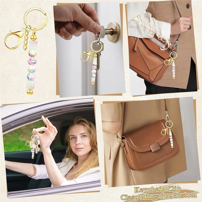 Premium-Beadable Keychain Making Kit- 24 PCS For DIY Jewelry Crafting For Women And Men Custom