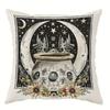 1Pc Witchy Occult Moth Cauldron Raven Moon Pattern Pillowcase Boho Aesthetic Throw Cover For Home Sofa Bedroom Decor