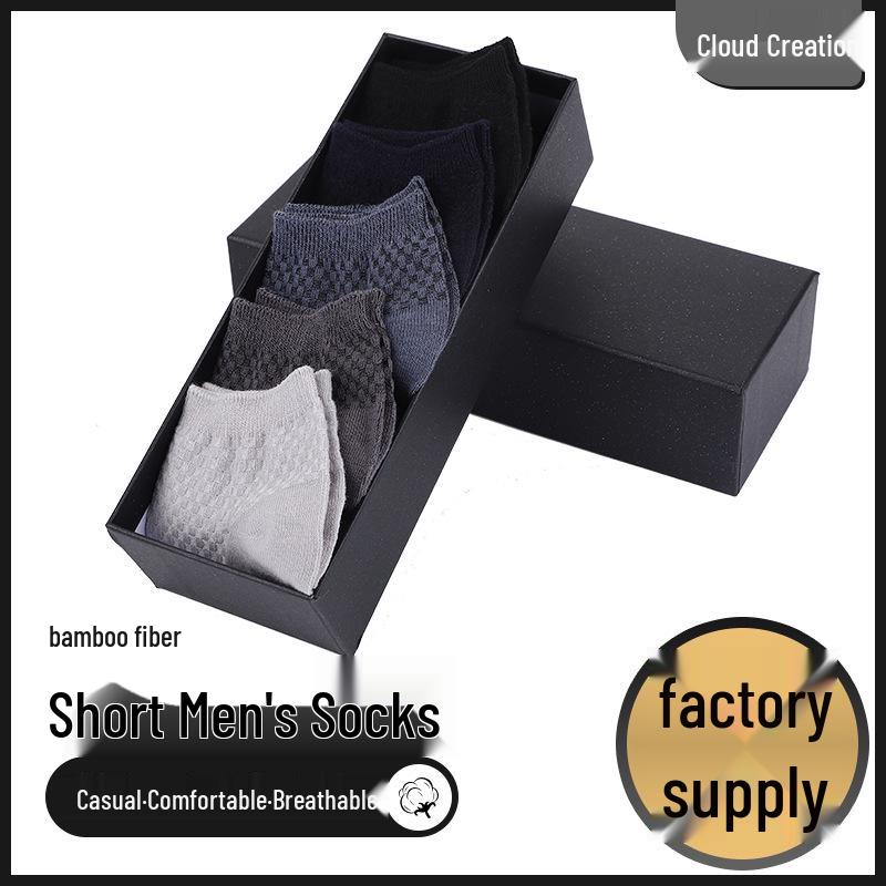 

Men s Casual Cotton Bamboo Fiber Checkered Socks Light Gray