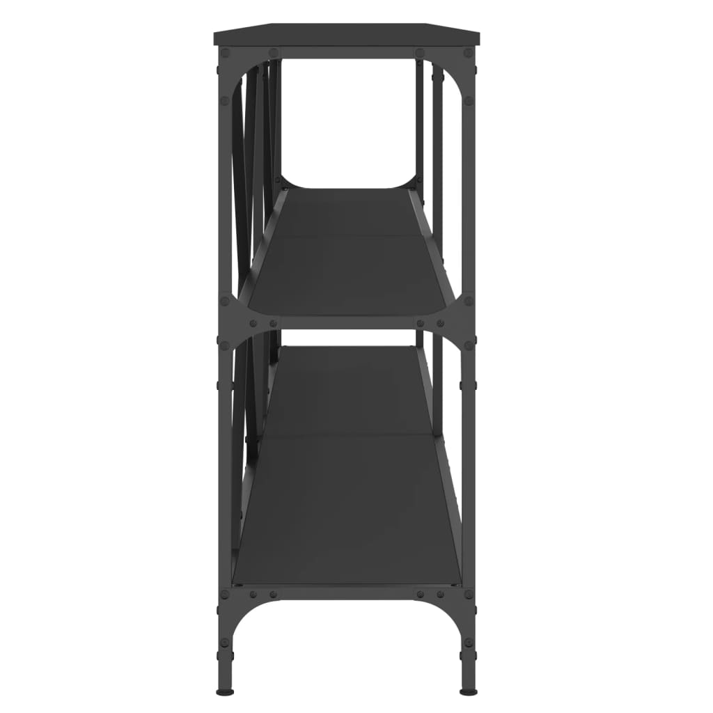 Console Table in Black 200 x 30 x 75 cm Made of Engineered Wood and Iron
