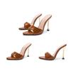 Summer Women Slippers Snake Sexy Pointed Toe High Heel Slippers Metal Decor Party Shoes Outdoor Fashion Large Size Female Shoe