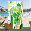 Brasilien Fußball Druck Strandtuch Schnelltrocknend Super Saugfähig Weiches Badetuch zum Schwimmen Strand Reisen Fan Souvenir Geschenk