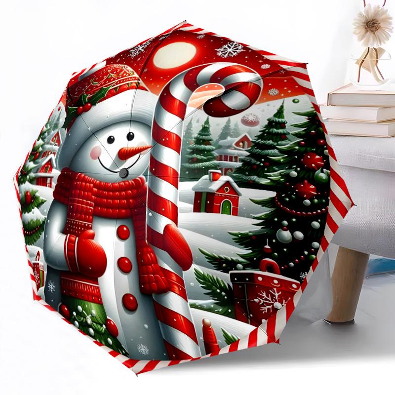 Stained Glass Reindeer Art Compact Travel Automatic Umbrella with 8-Rib Lightweight Travel Essential Fashion Lovers