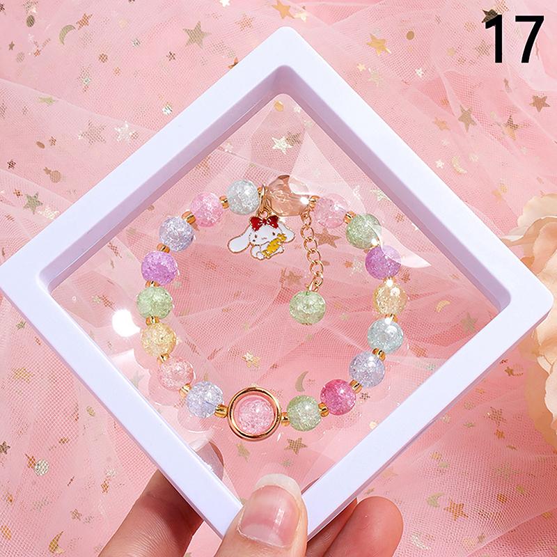 Sanrio Cute Cartoon Beaded Bracelet Kuromi Cinnamoroll Colorful Bead Bracelet Sweet Girlfriend Gifts Toys For Girls
