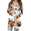Women's Halloween Print Long Sleeve Front Cardigan Printed Top Lightweight Jacket
