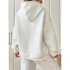Relaxed Fit Pullover Hooded Long Sleeve Sweater Womens Drawstring Shoulder Kangaroo Pocket Hoodie